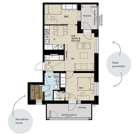 Of The - Two Bedrooms, Free Parking Apartment